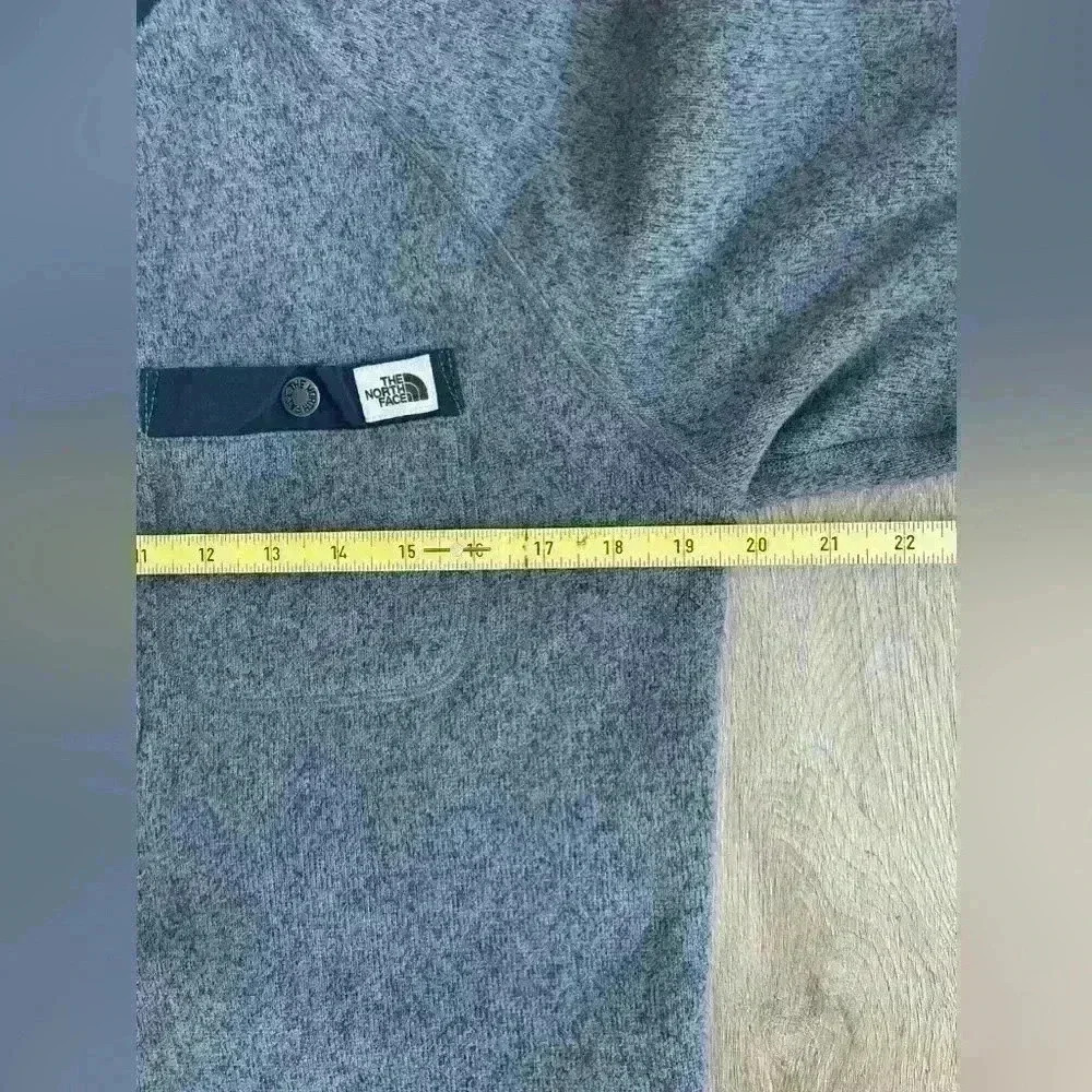 The North Face Gordon Lyons Men’s 1/4 Quarter Zip Knit Woven Sweater Gray S - Picture 10 of 15